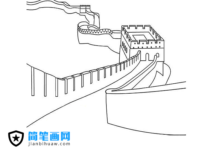 簡單的長城簡筆畫圖片