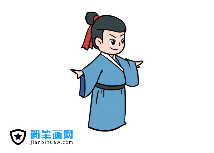 身著古裝的人物簡筆畫圖片
