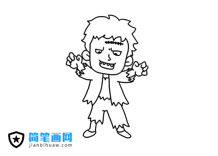 蜥蜴人簡筆畫圖片含上色