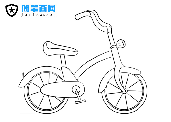 簡單好畫的兒童自行車簡筆畫圖片
