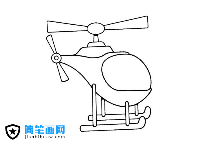 小型直升飛機簡筆畫圖片