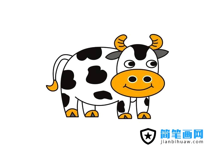 可愛的奶牛簡筆畫圖片