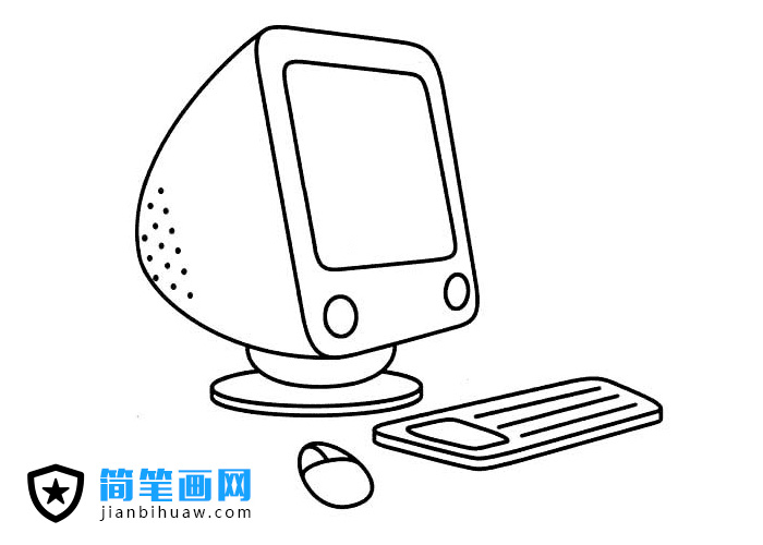 臺式電腦簡筆畫圖片