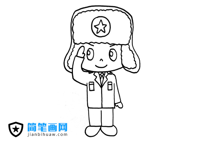 卡通形象雷鋒簡筆畫圖片